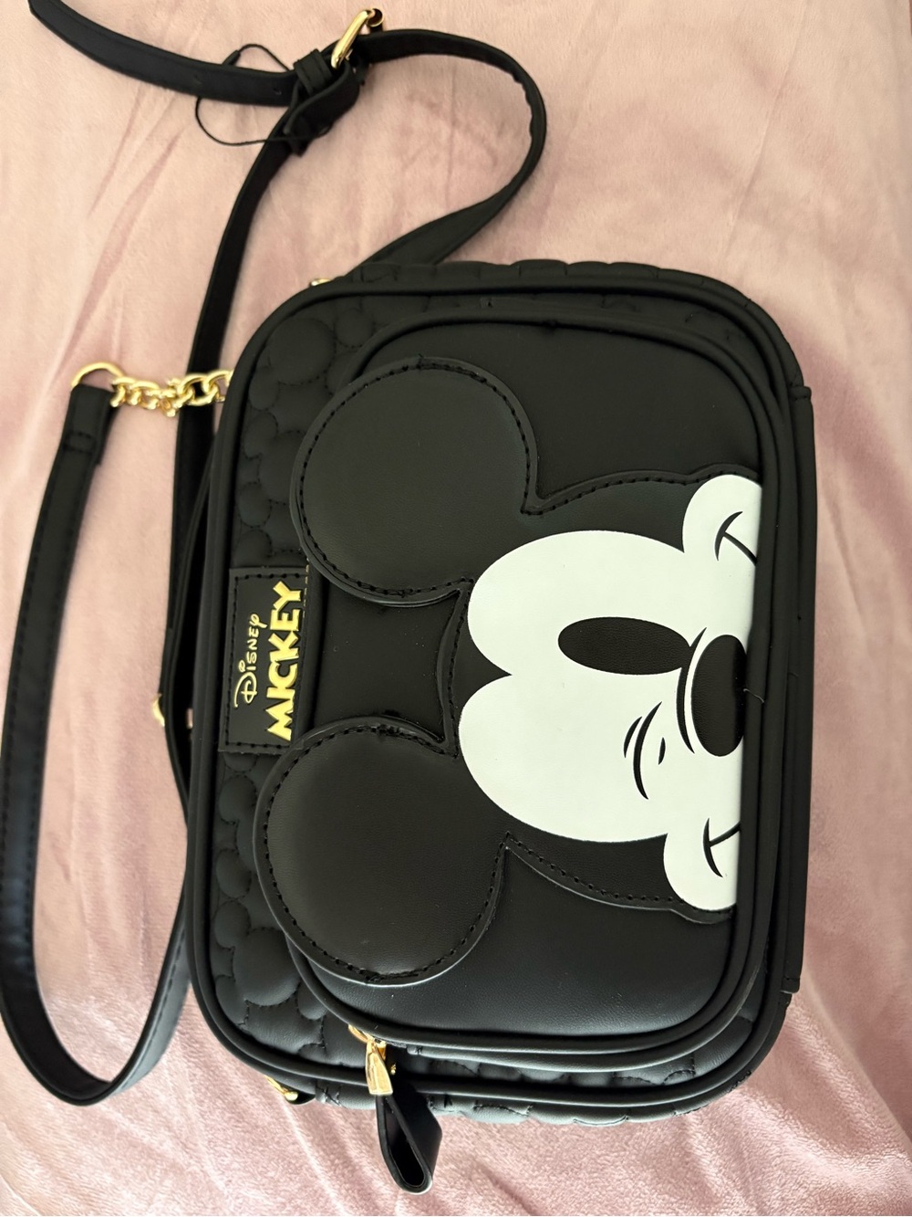 Disney Black and White Mickey Face Crossbody Bag